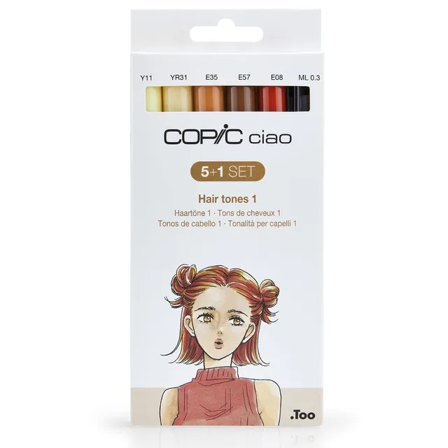 copic-ciao-5-1-set-hair-tones-1-twin-marker-mit-brush-und-keilspitze-inkl-multil image 1