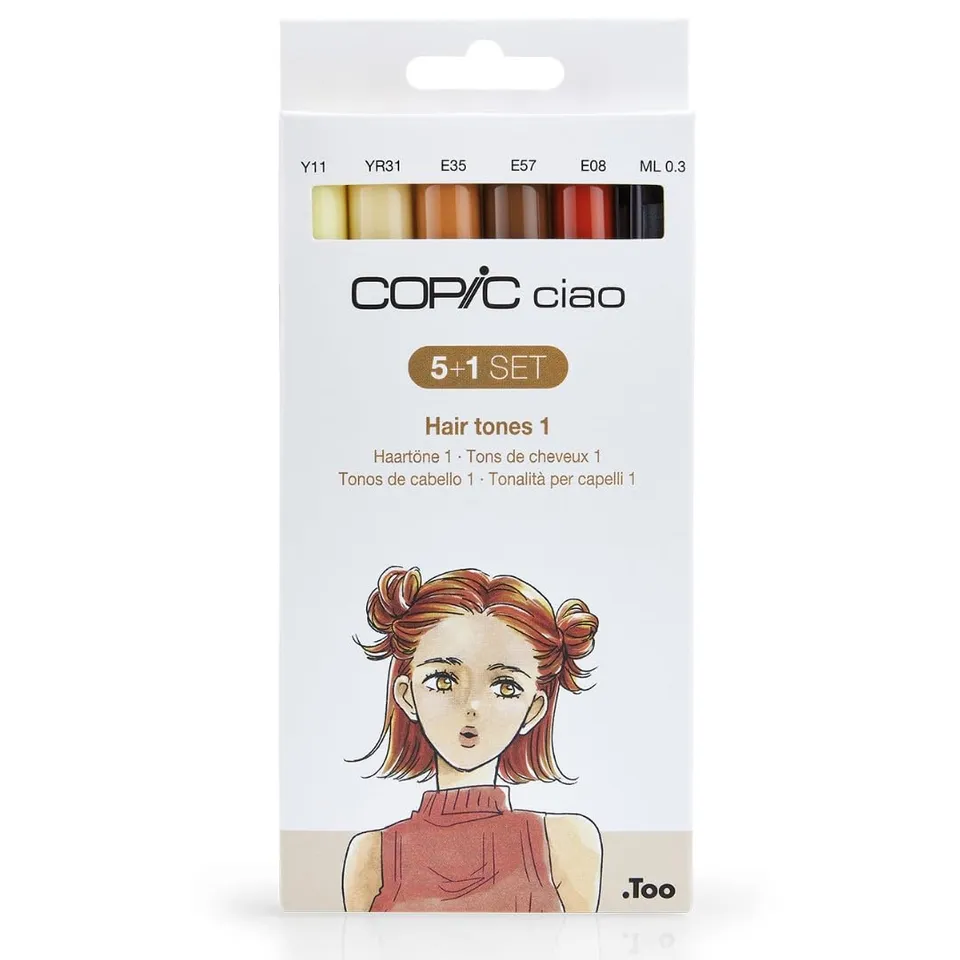 copic-ciao-5-1-set-hair-tones-1-twin-marker-mit-brush-und-keilspitze-inkl-multil image 1
