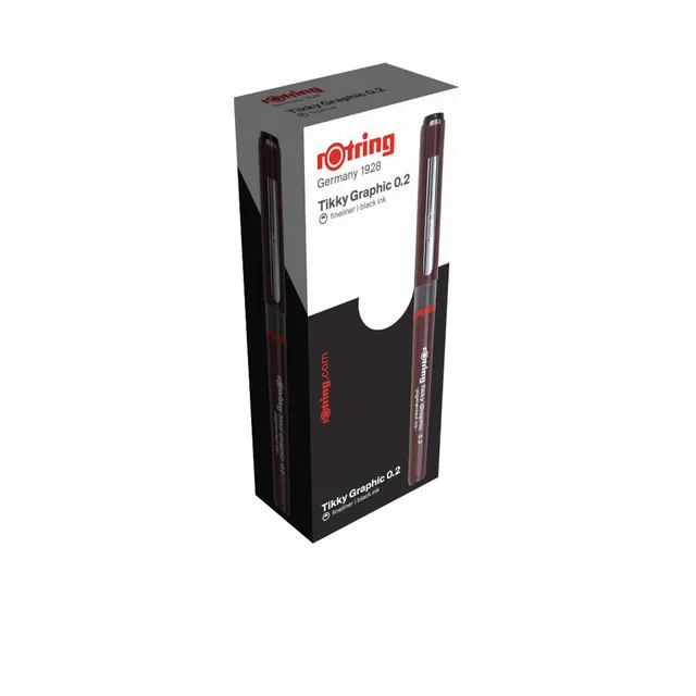 rotring-tikky-grafik-fineliner-0-2-mm-schwarz-12-st-ck-pigment-filzstifte image 1