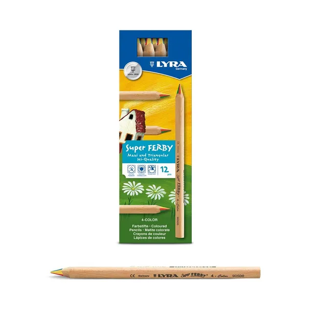 lyra-super-ferby-4-farben-dicke-dreikant-buntstifte image 1